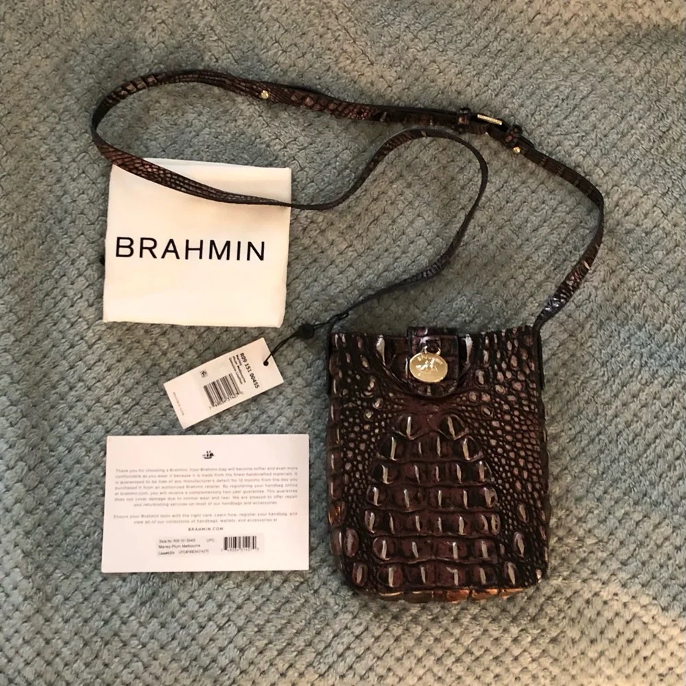 Brahmin Marley Plum Melbourne Crossbody Bag - NEW - Picture 1 of 7